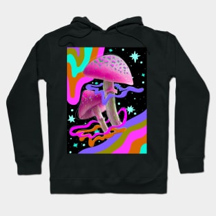 Tune in Drop Out - Retro Mushroom Design Hoodie